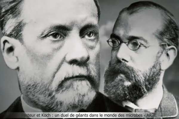 Nhà hóa học Louis Pasteur (người Pháp) và bác sĩ Robert Koch (người Đức)